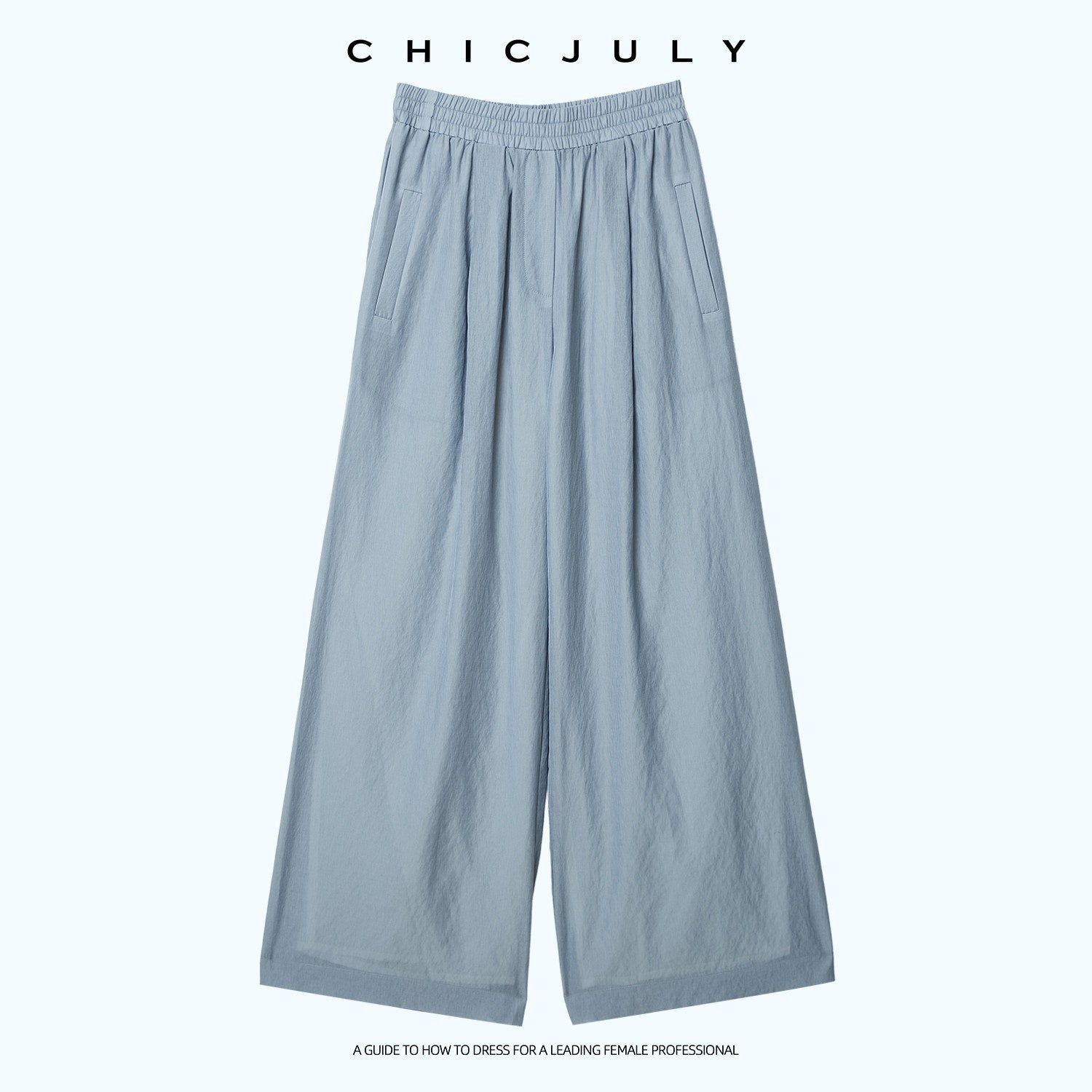 chicjuly Textured Relaxed Irregular Twist Knot Women's Lyocell Wide-leg Pants 1032815189799