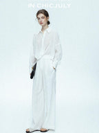 chicjuly Textured Relaxed Irregular Twist Knot Women's Lyocell Wide-leg Pants