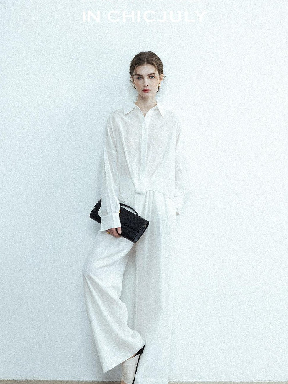 chicjuly Textured Relaxed Irregular Twist Knot Women's Lyocell Wide-leg Pants