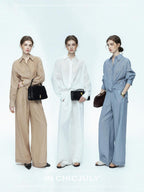 chicjuly Textured Relaxed Irregular Twist Knot Women's Lyocell Wide-leg Pants