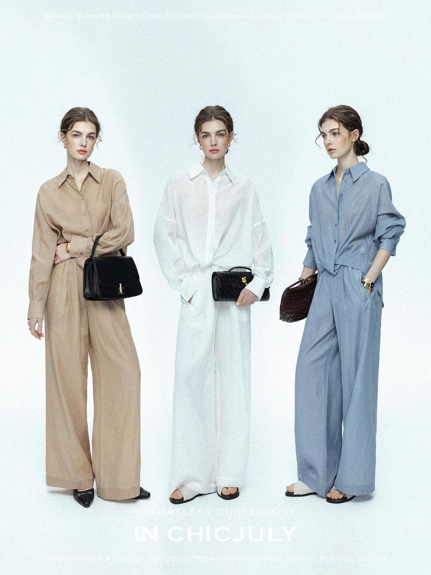 chicjuly Textured Relaxed Irregular Twist Knot Women's Lyocell Wide-leg Pants