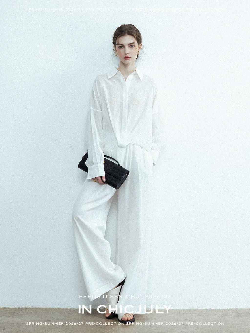 chicjuly Textured Relaxed Irregular Twist Knot Women's Lyocell Wide-leg Pants