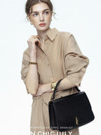 chicjuly Textured Relaxed Irregular Twist Knot Women's Lyocell Wide-leg Pants