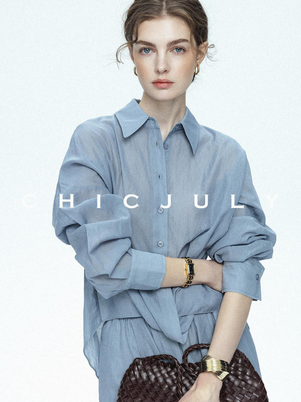 chicjuly Textured Relaxed Irregular Twist Knot Women's Lyocell Wide-leg Pants