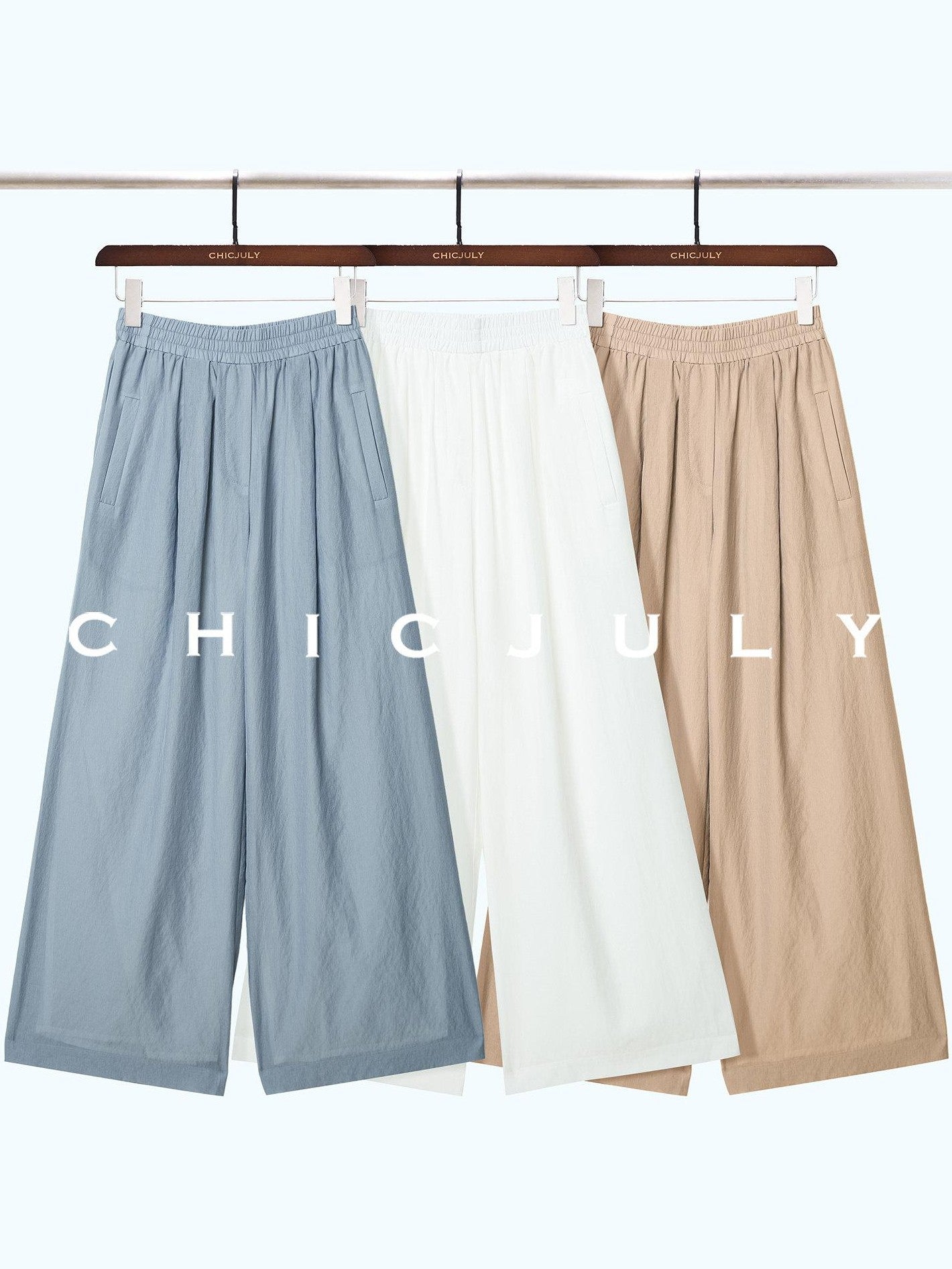 chicjuly Textured Relaxed Irregular Twist Knot Women's Lyocell Wide-leg Pants