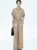 chicjuly Textured Relaxed Irregular Twist Knot Women's Lyocell Wide-leg Pants