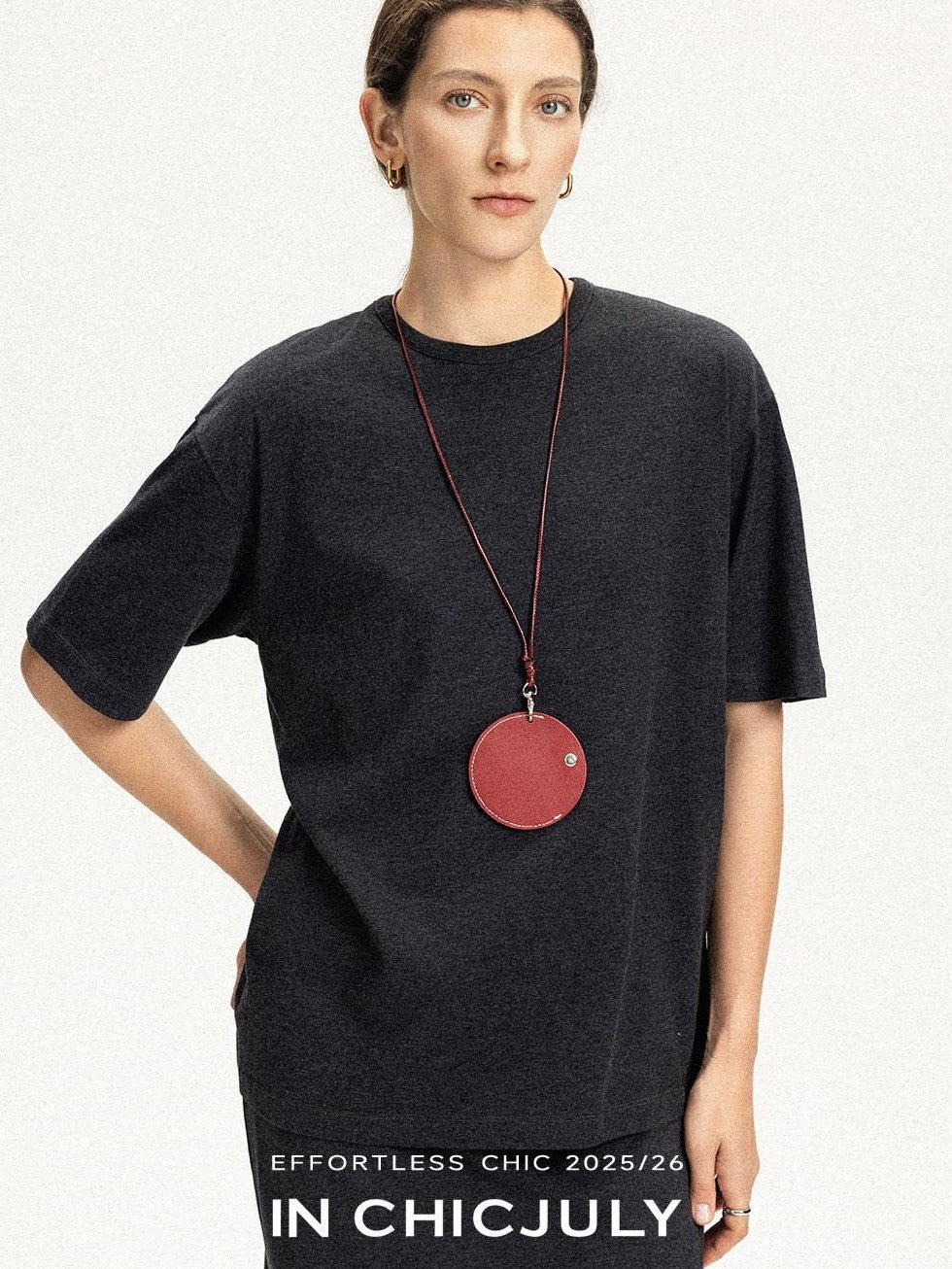 chicjuly Textured Relaxed Short Sleeve Round Neck Women's Cotton Top & Skirt Sets