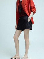 chicjuly Twill High Waist Straight Slimming Women's Linen Short Trousers