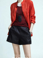 chicjuly Twill High Waist Straight Slimming Women's Linen Short Trousers