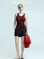 chicjuly Twill High Waist Straight Slimming Women's Linen Short Trousers