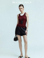 chicjuly Twill High Waist Straight Slimming Women's Linen Short Trousers