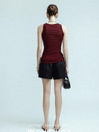 chicjuly Twill High Waist Straight Slimming Women's Linen Short Trousers