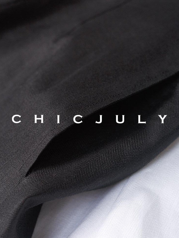 chicjuly Twill High Waist Straight Slimming Women's Linen Short Trousers