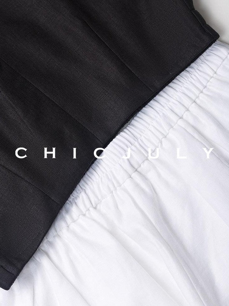chicjuly Twill High Waist Straight Slimming Women's Linen Short Trousers