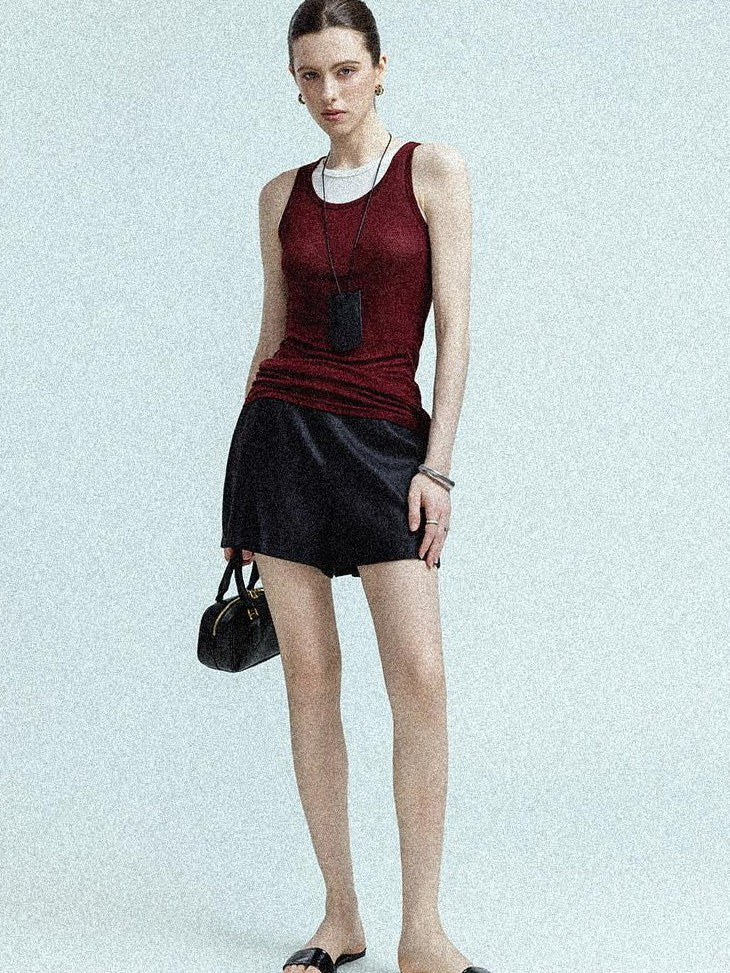 chicjuly Twill High Waist Straight Slimming Women's Linen Short Trousers