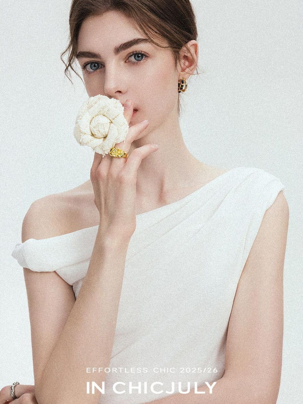 chicjuly Twist Knot 3d Pleated Straight Neckline Women's Cotton Camisoles