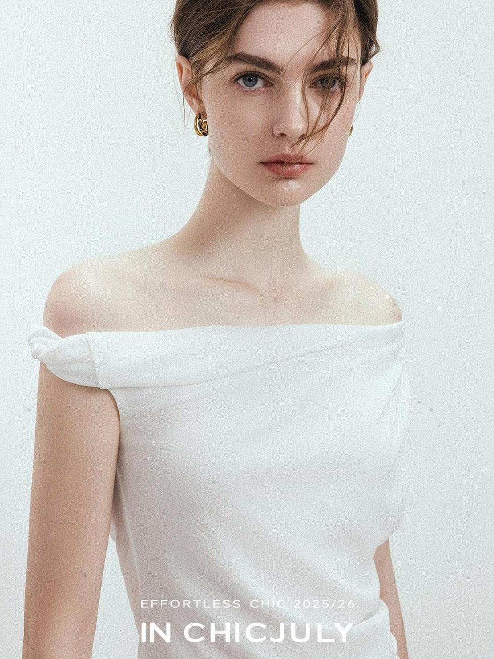 chicjuly Twist Knot 3d Pleated Straight Neckline Women's Cotton Camisoles