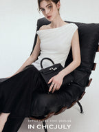 chicjuly Twist Knot 3d Pleated Straight Neckline Women's Cotton Camisoles