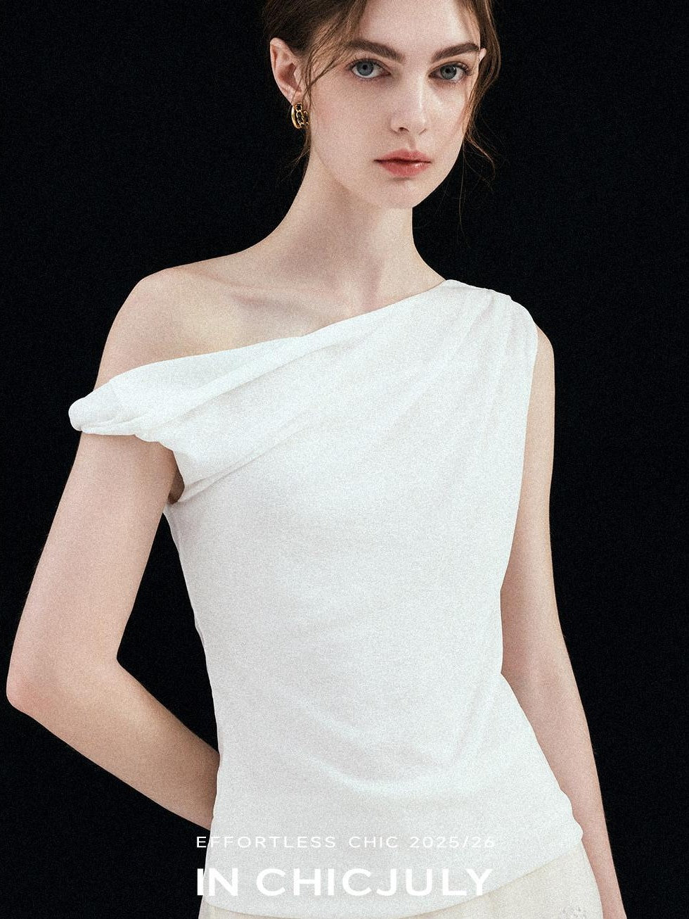 chicjuly Twist Knot 3d Pleated Straight Neckline Women's Cotton Camisoles