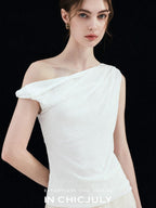 chicjuly Twist Knot 3d Pleated Straight Neckline Women's Cotton Camisoles
