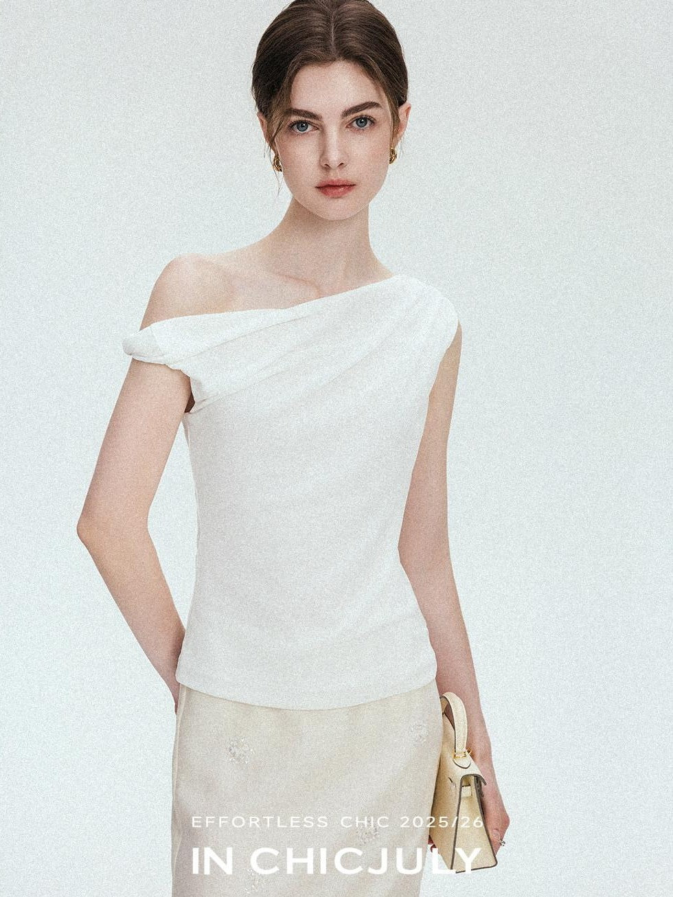 chicjuly Twist Knot 3d Pleated Straight Neckline Women's Cotton Camisoles