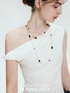 chicjuly Twist Knot 3d Pleated Straight Neckline Women's Cotton Camisoles
