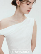 chicjuly Twist Knot 3d Pleated Straight Neckline Women's Cotton Camisoles