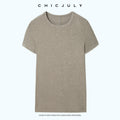 chicjuly Ultralight Bare Skin Set Shoulder Slim Women's Short Sleeve T-shirts 1049752196648