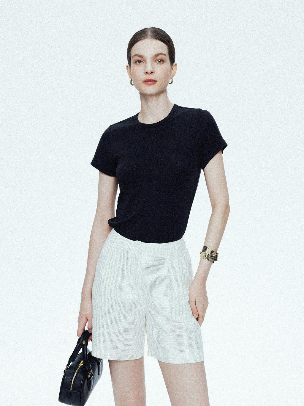 chicjuly Ultralight Bare Skin Set Shoulder Slim Women's Short Sleeve T-shirts