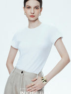 chicjuly Ultralight Bare Skin Set Shoulder Slim Women's Short Sleeve T-shirts