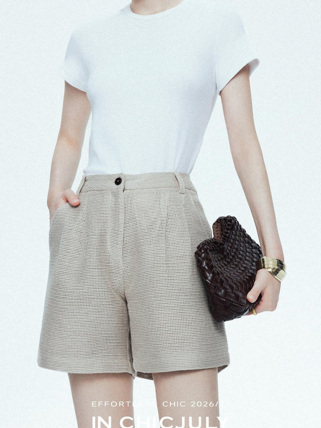 chicjuly Ultralight Bare Skin Set Shoulder Slim Women's Short Sleeve T-shirts