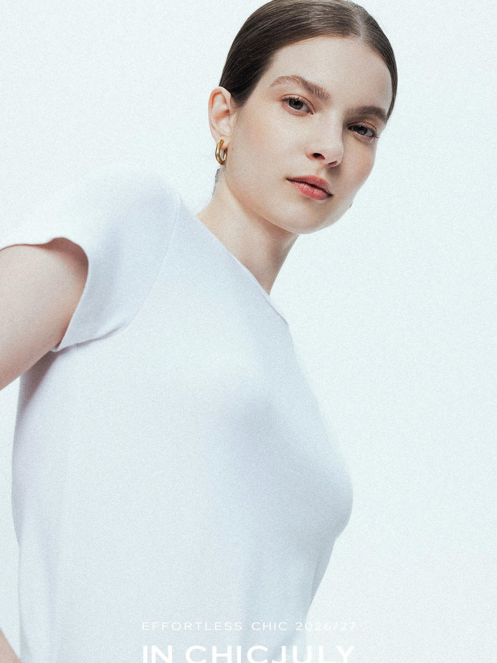 chicjuly Ultralight Bare Skin Set Shoulder Slim Women's Short Sleeve T-shirts