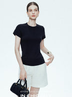 chicjuly Ultralight Bare Skin Set Shoulder Slim Women's Short Sleeve T-shirts