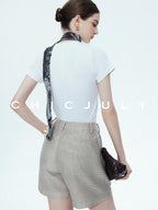 chicjuly Ultralight Bare Skin Set Shoulder Slim Women's Short Sleeve T-shirts