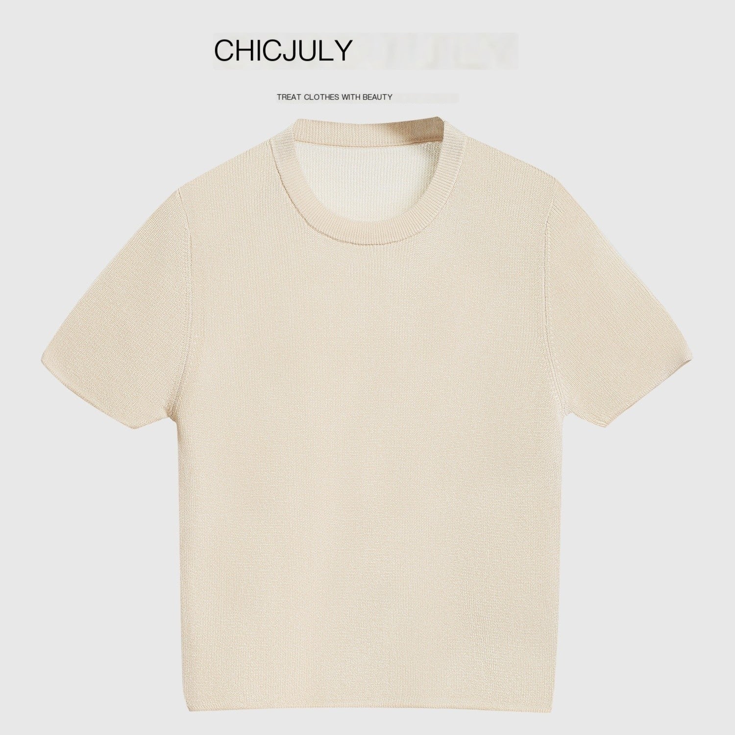 chicjuly Uv Protection Crewneck Double Stitch Women's Linen Lyocell Short Sleeve T-shirts 908764352925
