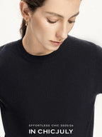 chicjuly Uv Protection Crewneck Double Stitch Women's Linen Lyocell Short Sleeve T-shirts
