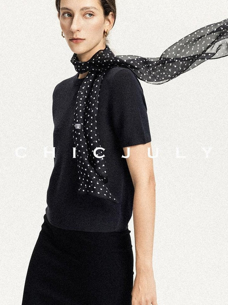 chicjuly Uv Protection Crewneck Double Stitch Women's Linen Lyocell Short Sleeve T-shirts
