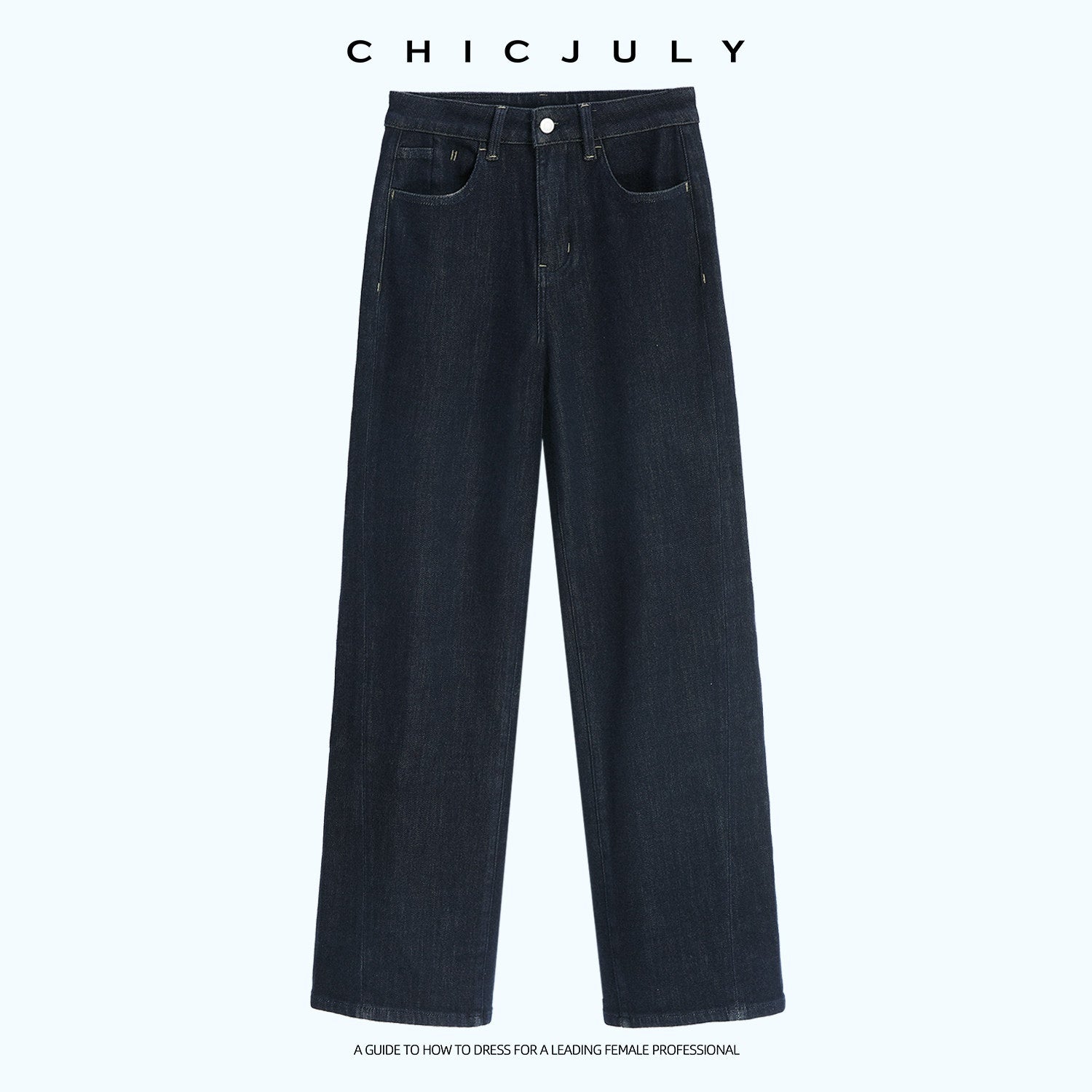 chicjuly Vtg Blue Slimming High Waist 4 Way Stretch Women's Cotton Straight Jeans 992635393960