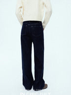 chicjuly Vtg Blue Slimming High Waist 4 Way Stretch Women's Cotton Straight Jeans
