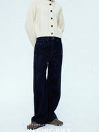 chicjuly Vtg Blue Slimming High Waist 4 Way Stretch Women's Cotton Straight Jeans