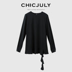 chicjuly Wavy Hem Two Piece Set Designer Cut Women's Acetate Midi Skirts 820473385561