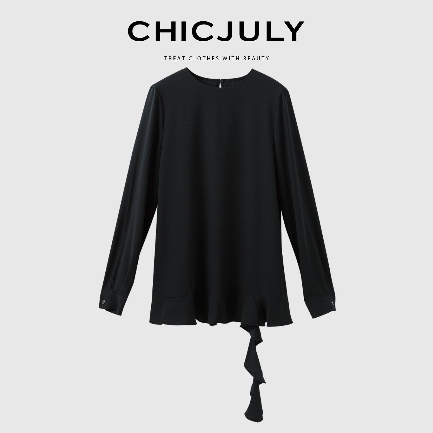 chicjuly Wavy Hem Two Piece Set Designer Cut Women's Acetate Midi Skirts 820473385561
