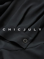 chicjuly Wavy Hem Two Piece Set Designer Cut Women's Acetate Midi Skirts