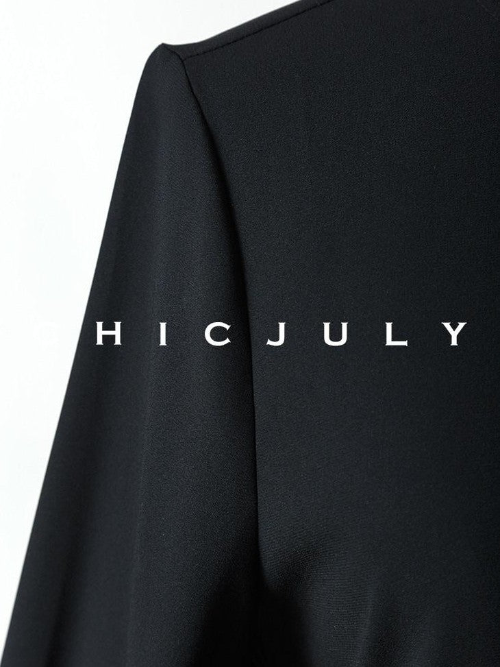 chicjuly Wavy Hem Two Piece Set Designer Cut Women's Acetate Midi Skirts