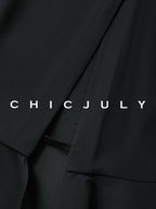 chicjuly Wavy Hem Two Piece Set Designer Cut Women's Acetate Midi Skirts