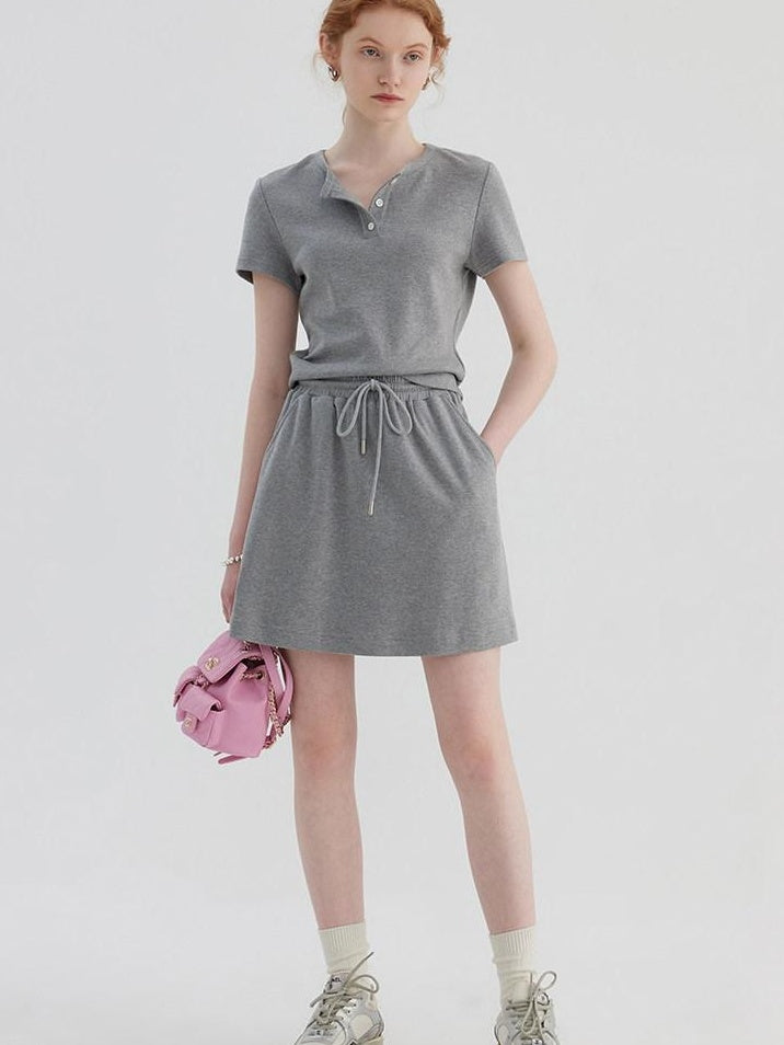 fano 96 Percent Cotton Soft Crop Top Mini Skirt Young Women Matching Top & Skirt Sets