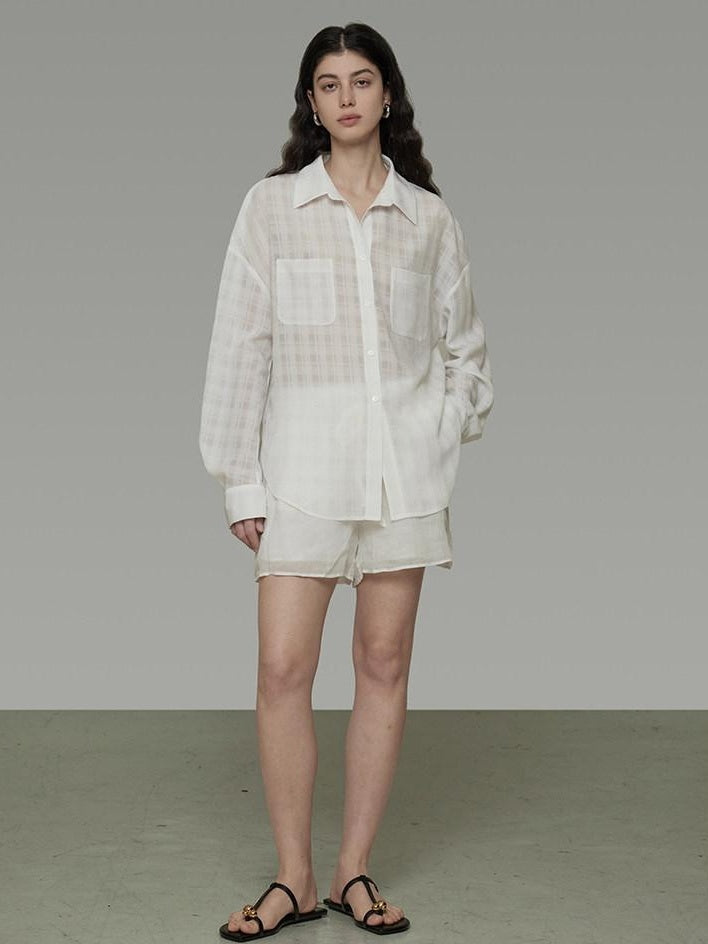 unspoken Pure Ramie Tie Waist Straight Leg Minimal Workwear Women White Mid-Length Shorts