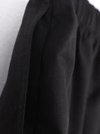audreyyang Minimalist Wide Leg Elastic Natural Waist Women Polyester Straight Pants