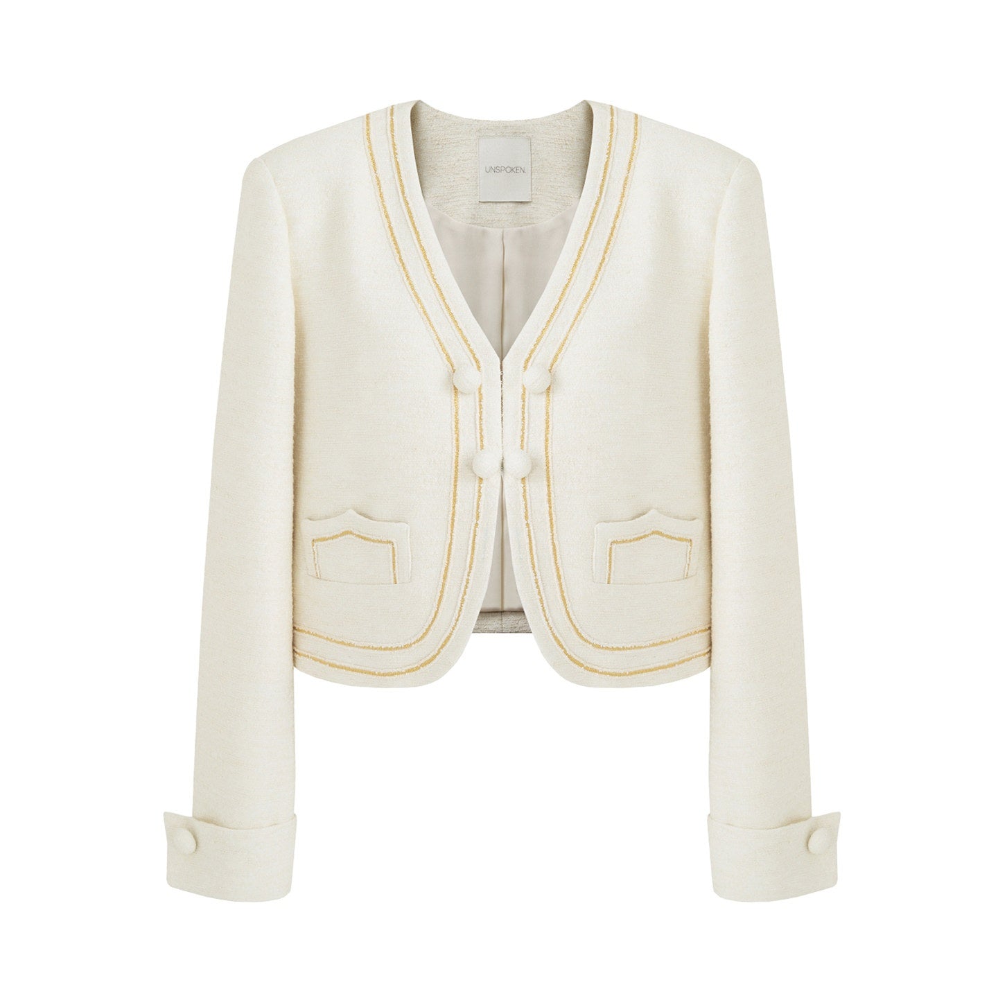 unspoken_Cropped_V-neck_Blazer_Tailored_Slim_High_Waist_Cotton_Office_Top_&_Skirt_Sets_MISSTT