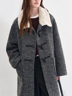 fano Lambswool Blend Single Breasted Loose Midlength Heather Gray Long Coats